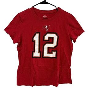 Nike Tampa Bay Buccaneers Tom Brady 12 Red‎ Graphic T-Shirt Womens Medium